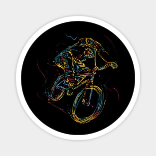 bicycle rider  abstract Magnet